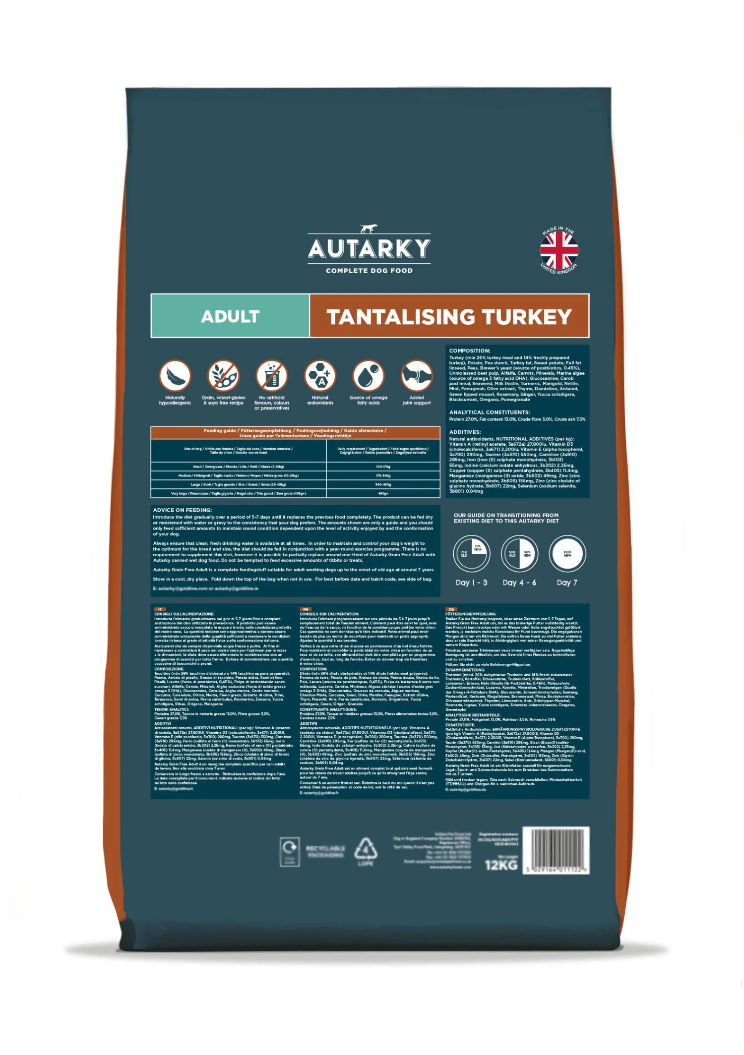 Autarky Adult Tantalising Turkey Dry Dog Food - 12kg *Improved Recipe, Transition Advised 5 Autarky Adult Tantalising Turkey Dry Dog Food - 12kg *Improved Recipe, Transition Advised - Image 3