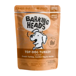 Barking Heads Top Dog Turkey Wet Dog Food Pouches - 10 X 300g