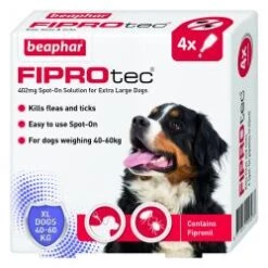 Beaphar FIPROtec Spot-On For Extra Large Dogs Flea Treatment - 4 Pipettes