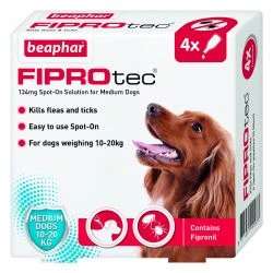 Beaphar FIPROtec Spot-On For Medium Dogs Flea Treatment - 4 Pipettes 3 Beaphar FIPROtec Spot-On For Medium Dogs Flea Treatment - 4 Pipettes