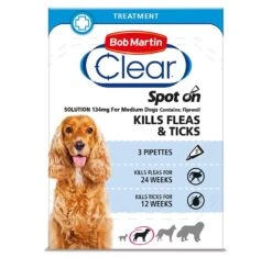Bob Martin Flea & Ticks Clear Spot On Medium Dog (10-20 Kg) - 3 Pack