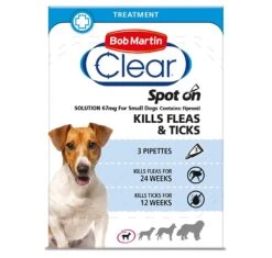 Bob Martin Flea & Ticks Clear Spot On Small Dog (2-10 Kg) - 3 Pack