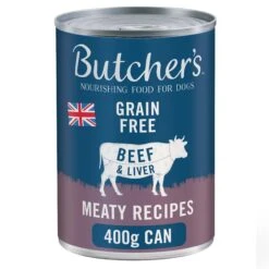 Butchers Beef & Liver In Jelly Wet Dog Food Cans - 12 X 400g