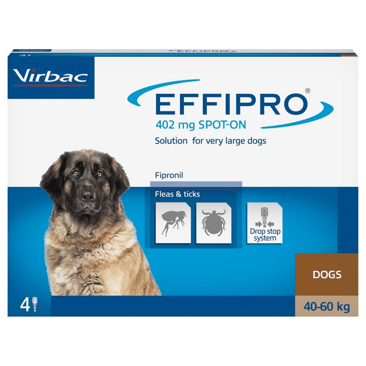 Effipro Spot On Flea & Tick Treatment For Extra Large Dogs (40-60kg) - 4 Pack 4 Effipro Spot On Flea & Tick Treatment For Extra Large Dogs (40-60kg) - 4 Pack - Image 2