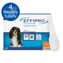 Effipro Spot On Flea & Tick Treatment For Small Dogs (2-10kg) - 4 Pack