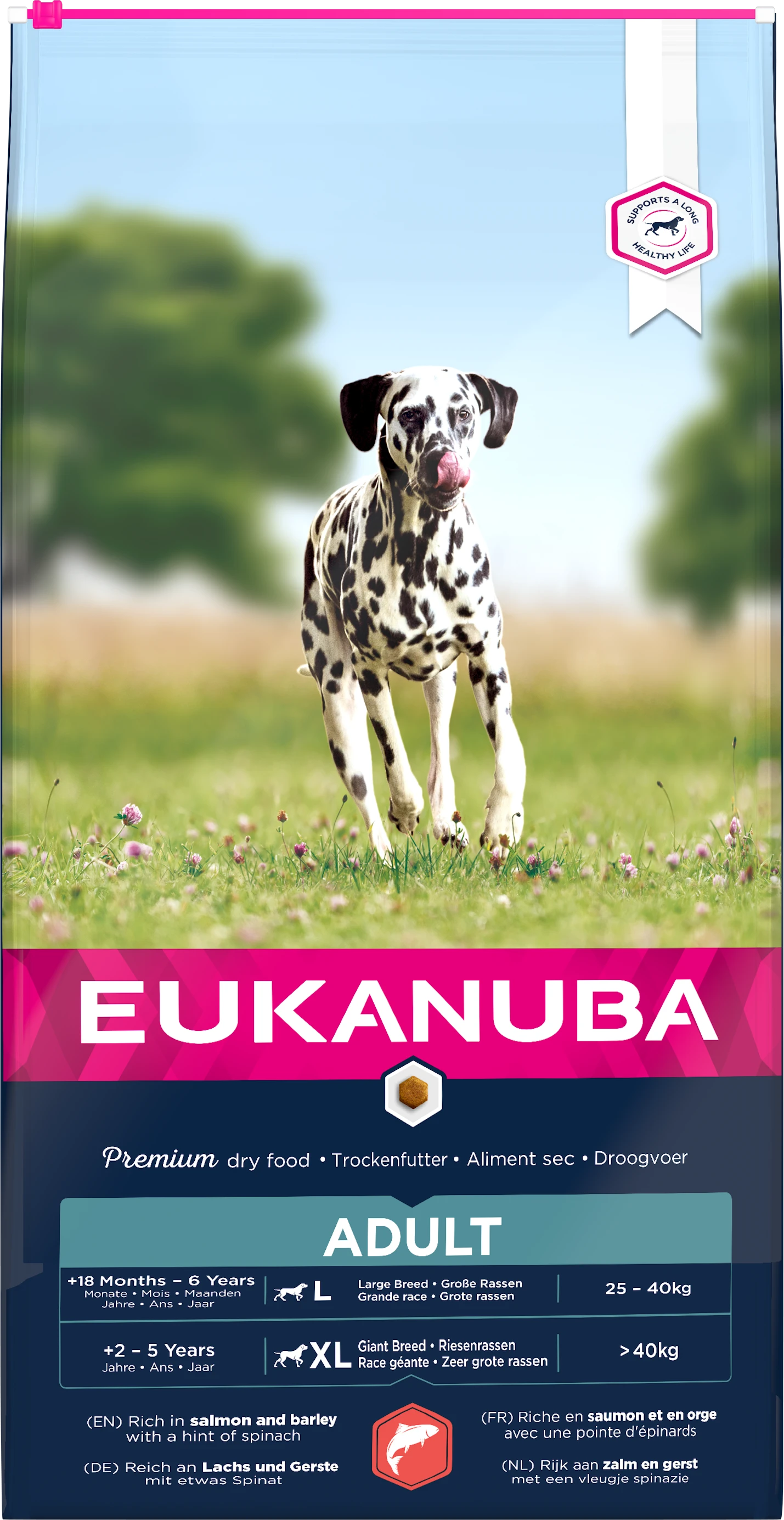 Eukanuba Adult Salmon & Barley Large Breed Dry Dog Food - 12kg 3 Eukanuba Adult Salmon & Barley Large Breed Dry Dog Food - 12kg