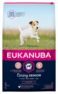 Eukanuba Caring Senior Small Breed Chicken Dry Dog Food - 12kg