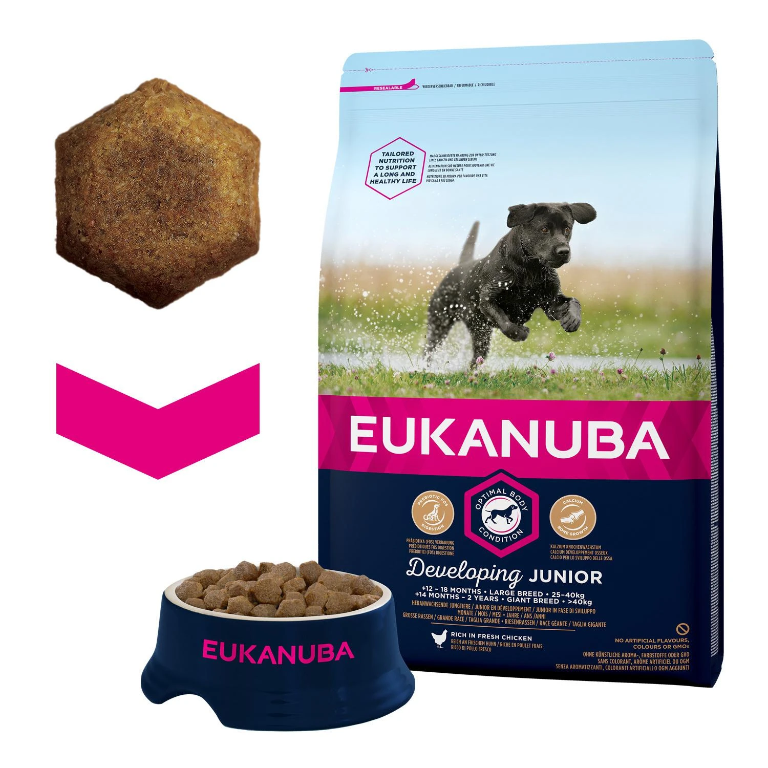 Eukanuba Developing Junior Large Breed Chicken Dry Dog Food - 3kg 4 Eukanuba Developing Junior Large Breed Chicken Dry Dog Food - 3kg - Image 2