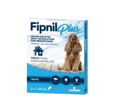 Fipnil Plus Spot-On Flea Treatment For Medium Dogs 10-20kg - 3 Pack