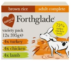 Forthglade Complete Adult Multicase With Brown Rice Turkey/Lamb/Chicken Dog Food - 12 X 395G