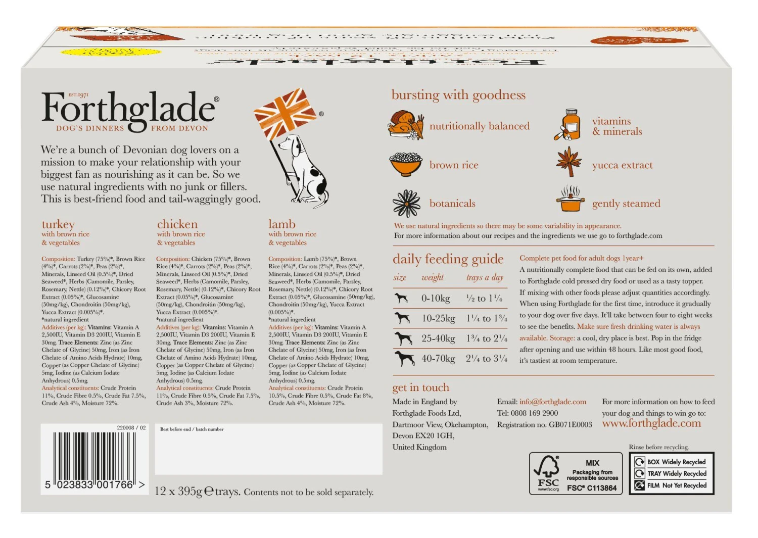 Forthglade Complete Adult Multicase With Brown Rice Turkey/Lamb/Chicken Dog Food - 12 X 395G 4 Forthglade Complete Adult Multicase With Brown Rice Turkey/Lamb/Chicken Dog Food - 12 X 395G - Image 2