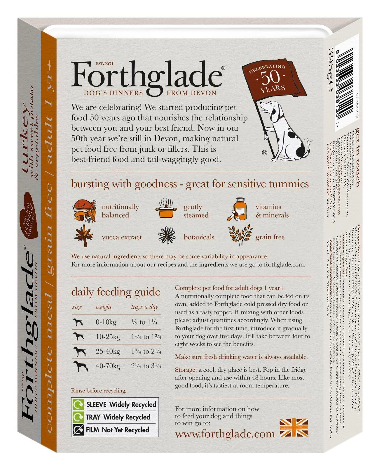 Forthglade Complete Adult Turkey & Veg, Grain Free Dog Food - 18 X 395G 4 Forthglade Complete Adult Turkey & Veg, Grain Free Dog Food - 18 X 395G - Image 2