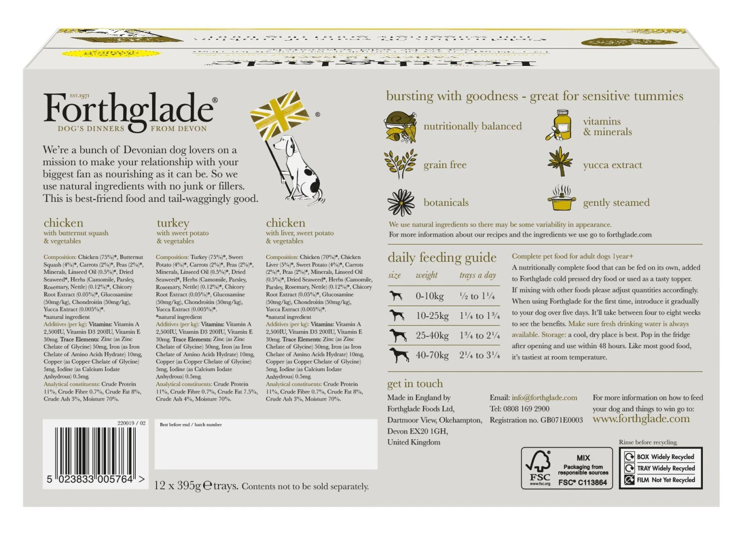 Forthglade Complete Adult Poultry Variety Pack Grain Free Wet Dog Food - 12 X 395g 4 Forthglade Complete Adult Poultry Variety Pack Grain Free Wet Dog Food - 12 X 395g - Image 2