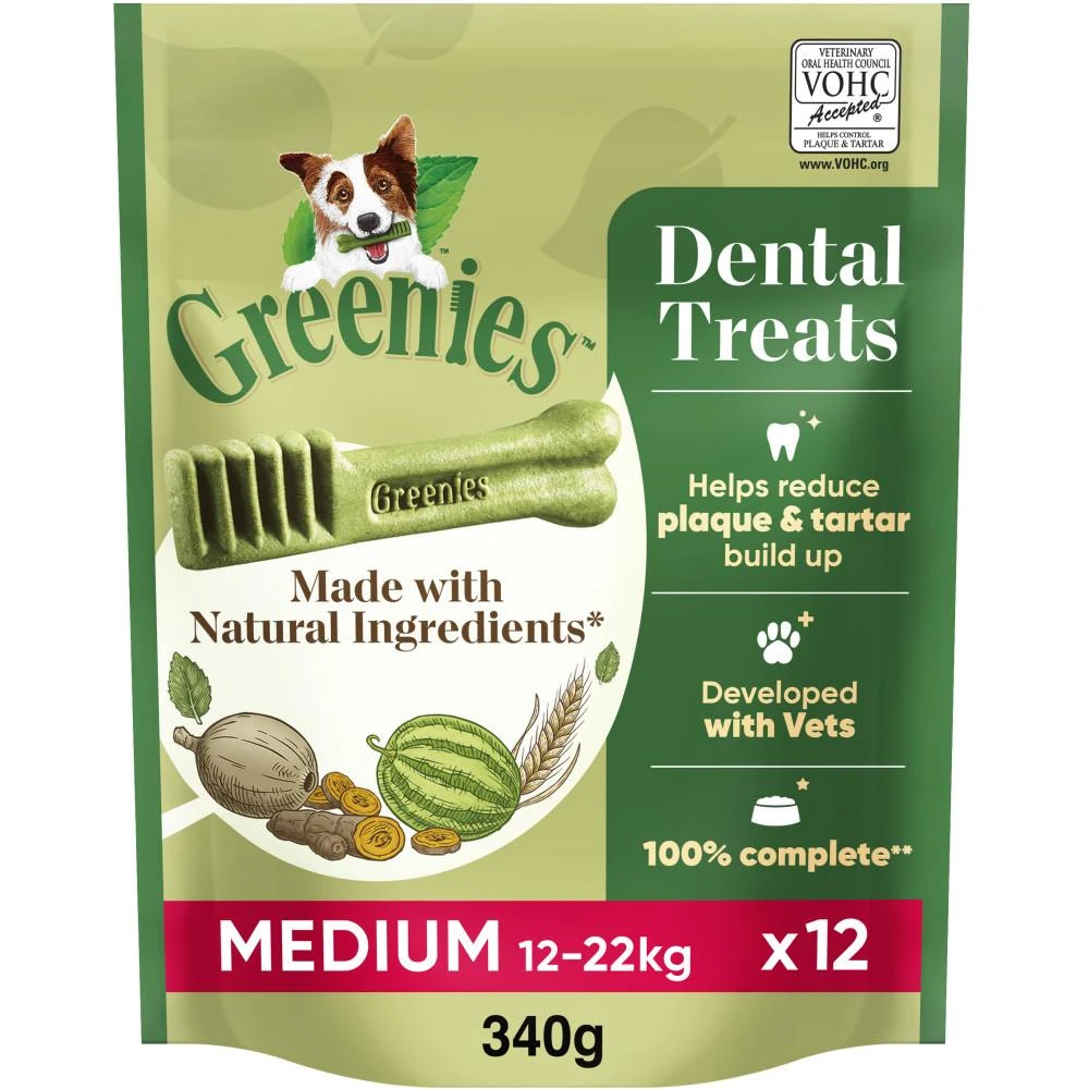 Greenies Regular Dental Treat For Medium Dogs (11-22kg) - 340g 3 Greenies Regular Dental Treat For Medium Dogs (11-22kg) - 340g