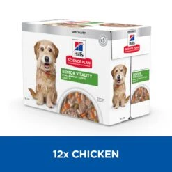 Hills Hill's Science Plan Senior Vitality Mature Adult Small & Mini Dog Stew With Chicken & Vegetables - 12x80g -Hills || ROYAL CANIN Sales Hills Science Plan Senior Vitality Mature Adult Small Mini Dog Stew with Chicken Vegetables 12x80g vetshop 3