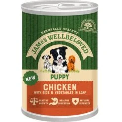 James Wellbeloved Puppy Chicken, Rice And Vegetable In Loaf Wet Dog Food Cans - 12 X 400g -Hills || ROYAL CANIN Sales James Wellbeloved Puppy Chicken Rice and Vegetable in Loaf Can 400g vetshop 99
