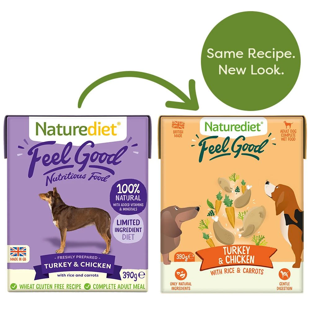 Naturediet Feel Good Turkey & Chicken Dog Food - 18 X 390g 4 Naturediet Feel Good Turkey & Chicken Dog Food - 18 X 390g - Image 2