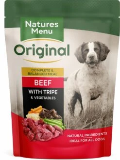 Natures Menu Beef With Tripe Dog Food Pouches - 8 X 300G
