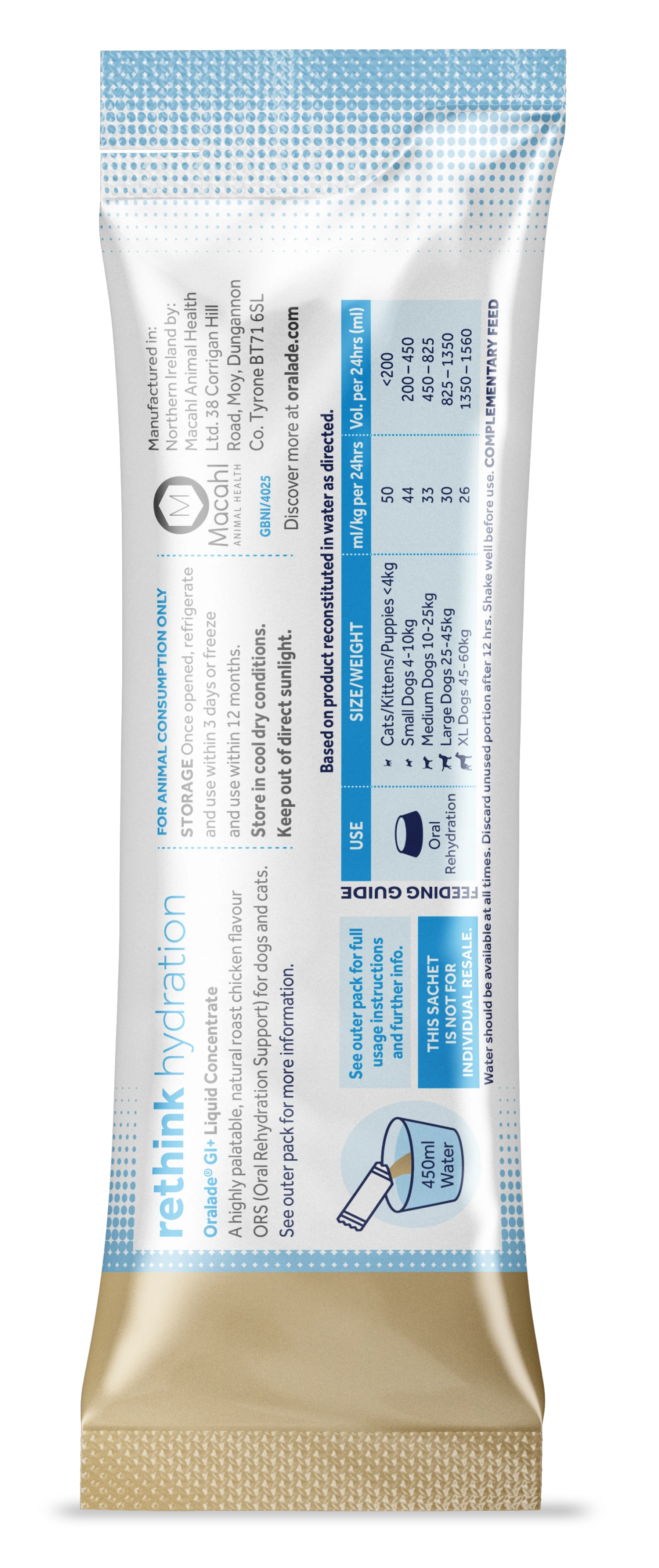 Oralade GI Oral Rehydration Support Liquid Concentrate Sachets For Cats & Dogs - 6 X 50ml 4 Oralade GI Oral Rehydration Support Liquid Concentrate Sachets For Cats & Dogs - 6 X 50ml - Image 2