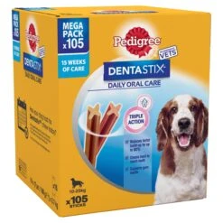 Pedigree Dentastix Daily Adult Medium Dog Treats 105 X Dental Sticks - 2.7kg -Hills || ROYAL CANIN Sales Pedigree Dentastix Medium Dog Treats 105 Sticks vetshop 3