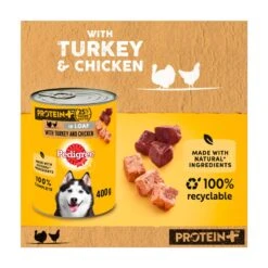 Pedigree Protein Plus Dog Tin With Turkey & Chicken In Loaf - 400g X 12 16 Pedigree Protein Plus Dog Tin With Turkey & Chicken In Loaf - 400g X 12 -Hills || ROYAL CANIN Sales Pedigree Protein Plus Dog Can With Turkey Chicken In Loaf 400g vetshop 7