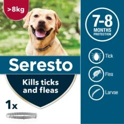 Seresto Flea & Tick Control Collar For Large Dogs Over 8kgs