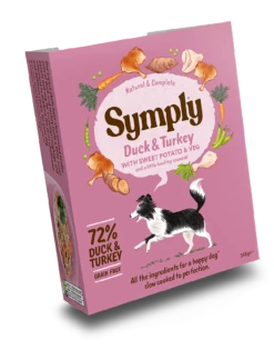 Symply Turkey, Duck & Potato Wet Dog Food Trays - 7 X 395g