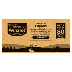 Winalot Meaty Chunks Mixed Wet Dog Food Pouches In Gravy - 80 X 100g 20 Winalot Meaty Chunks Mixed Wet Dog Food Pouches In Gravy - 80 X 100g -Hills || ROYAL CANIN Sales Winalot Perfect Portions Beef Chicken Lamb in Gravy Wet Dog Food Pouches 80 x 100g vetshop 9