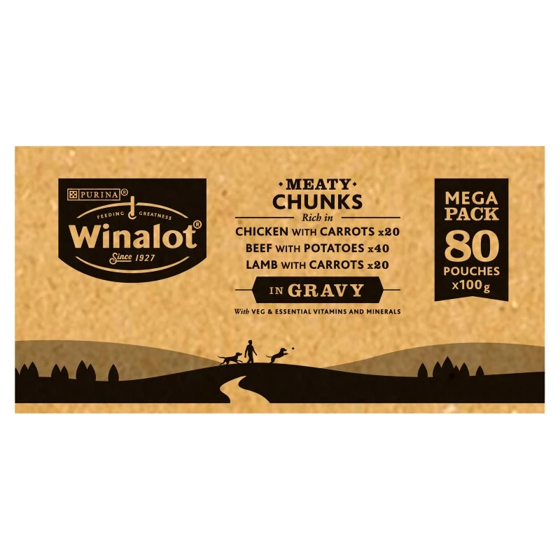 Winalot Meaty Chunks Mixed Wet Dog Food Pouches In Gravy - 80 X 100g 11 Winalot Meaty Chunks Mixed Wet Dog Food Pouches In Gravy - 80 X 100g - Image 9